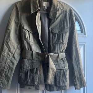 J. Jill Khaki Utility Jacket with Belt